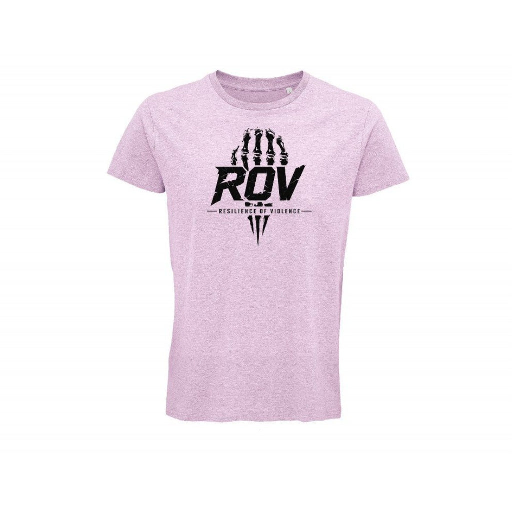 Tee-shirt skull ROV rose chiné